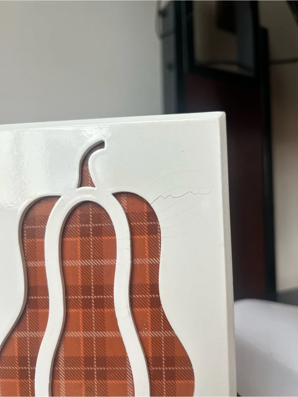 Hey Pumpkin Plaid Gourd Wall Decor - Orange